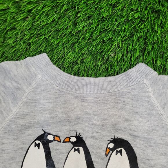 Vintage 1985 Penguin Sweatshirt Womens Medium 19x21 Gray - Picture 10 of 13
